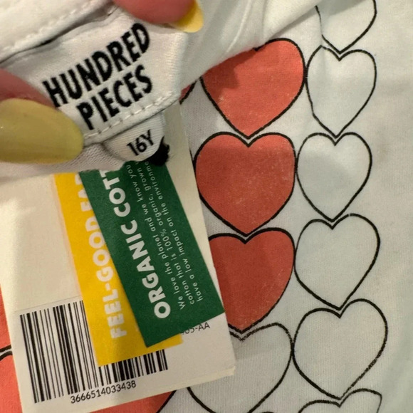NWT Hundred Pieces “It Comes in Pieces” Long Sleeve White T-Shirt - Picture 9 of 10